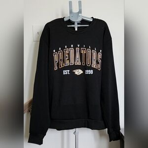 NHL Nashville Predators Black Crewneck with Gold & White Logo